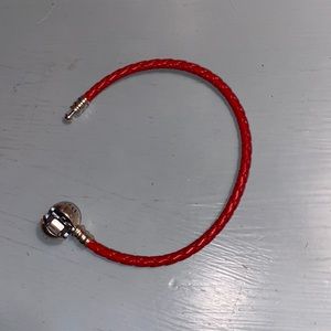 Red leather Pandora bracelet